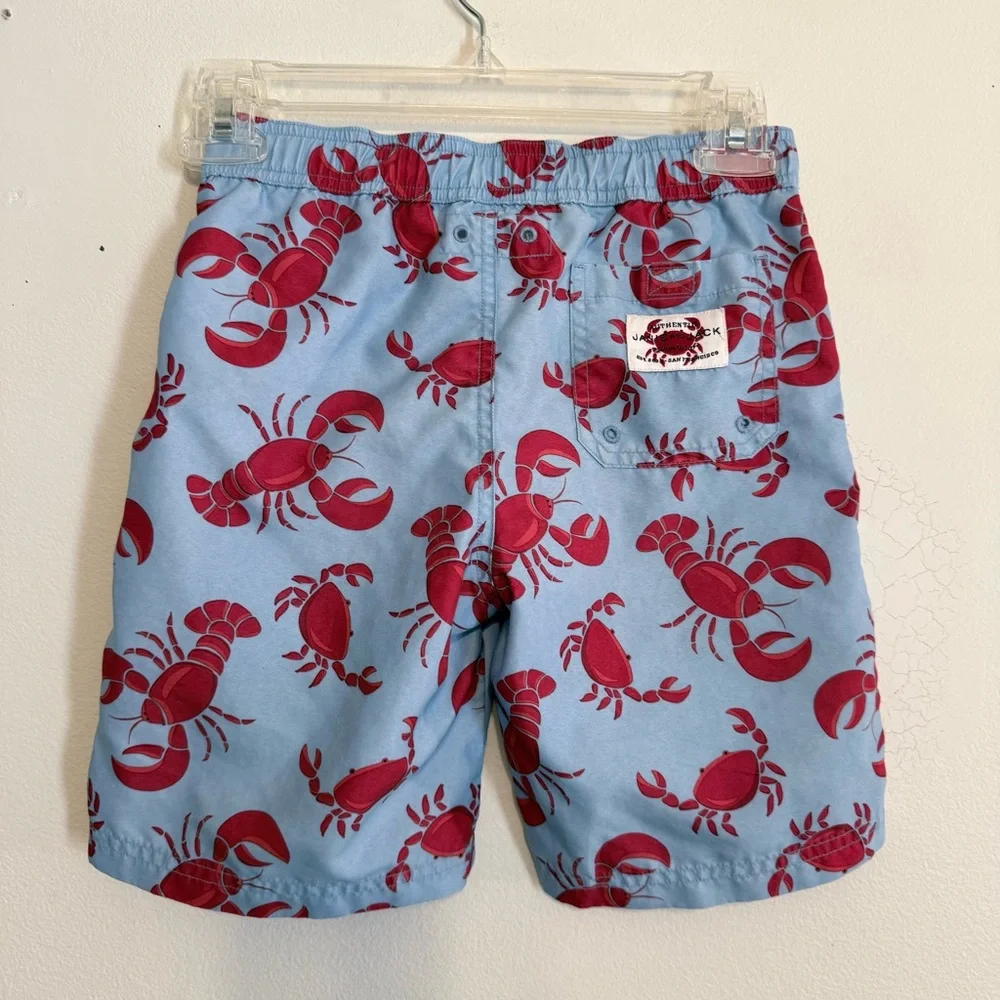 Janie and Jack Swim Trunks Board Shorts Boy Blue Lobster & Crab Preppy Coastal 5
